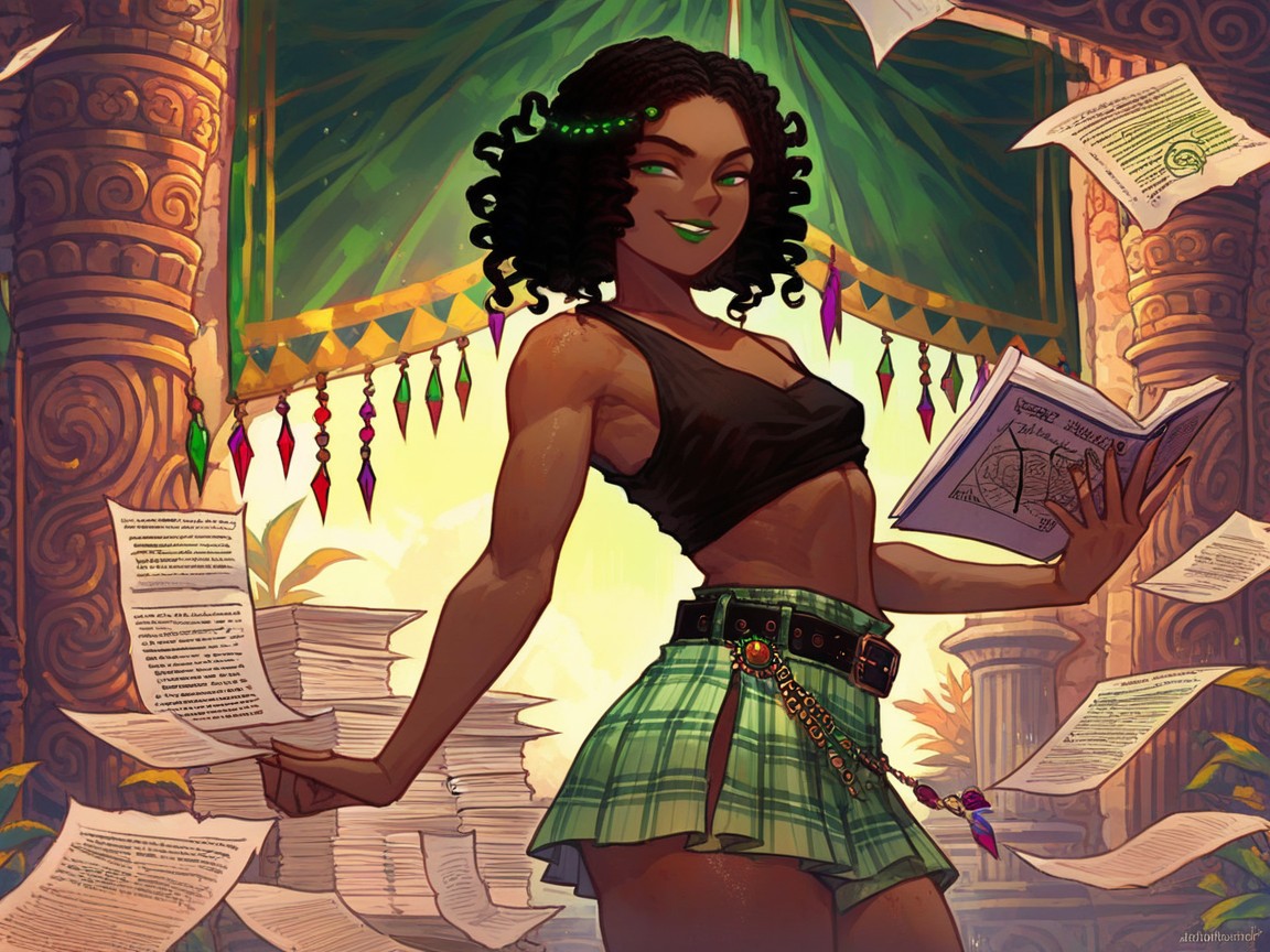 Sacred Forest Grove Background, Side View, Curly Hentai AI Porn