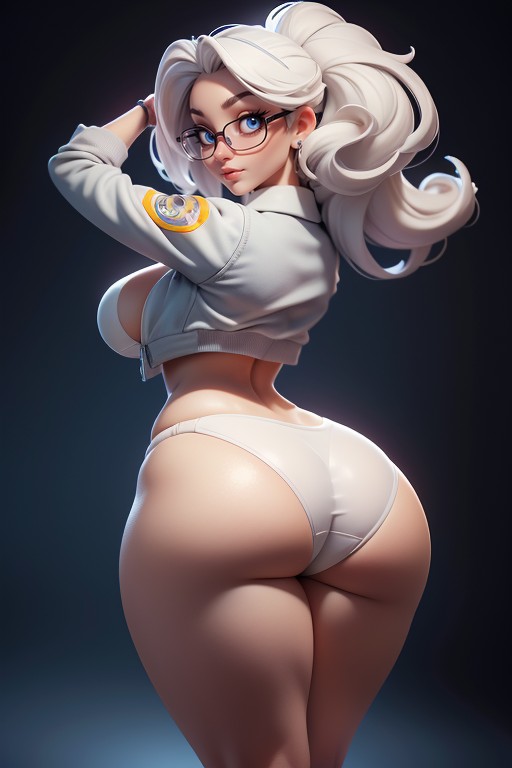Glasses, Jacket, Huge Thick Thighs Hentai AI Porn