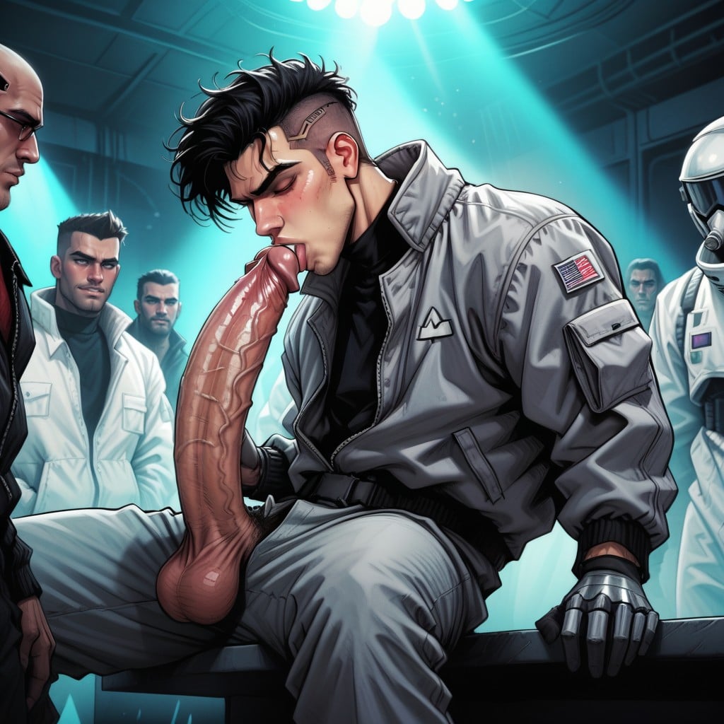 Messy Hair, Robot Armor, D Artstyle AI Gay Porn