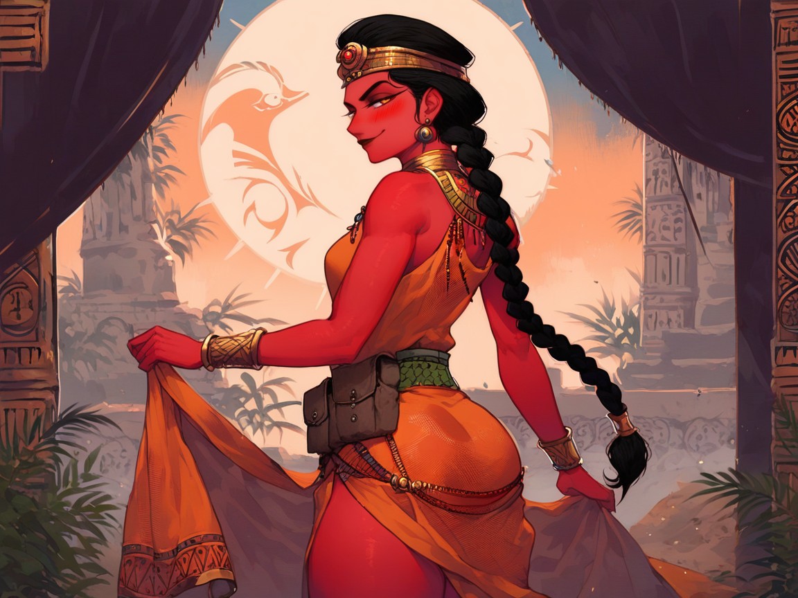 Leather Armor, Afterimage, One Latina Woman Hentai AI Porn