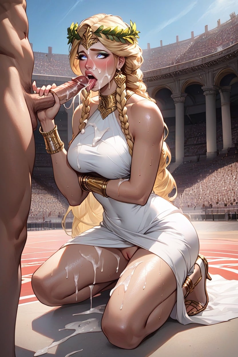 Golden Makeup, Blue Eyes, 18+ Hentai AI Porn