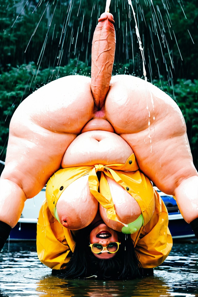 She Has An Erect Hyper Gigantic Penis, Surprised, Freckles Shemale AI Porn