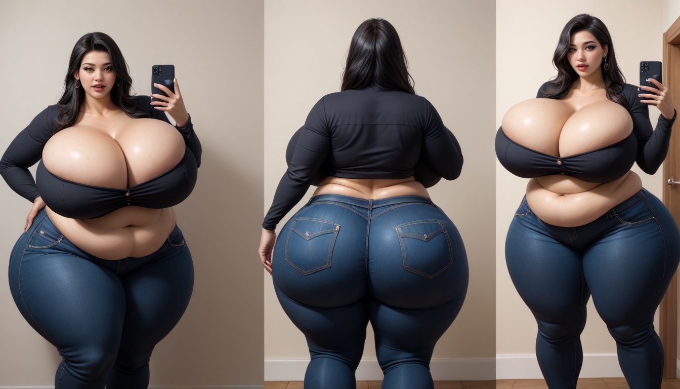 Hyper Ultra Mega Fat Ass, The Most Perfect Gargantuan Massively Fat Breasts Expansion, The Most Perfect Face BBW AI Porn