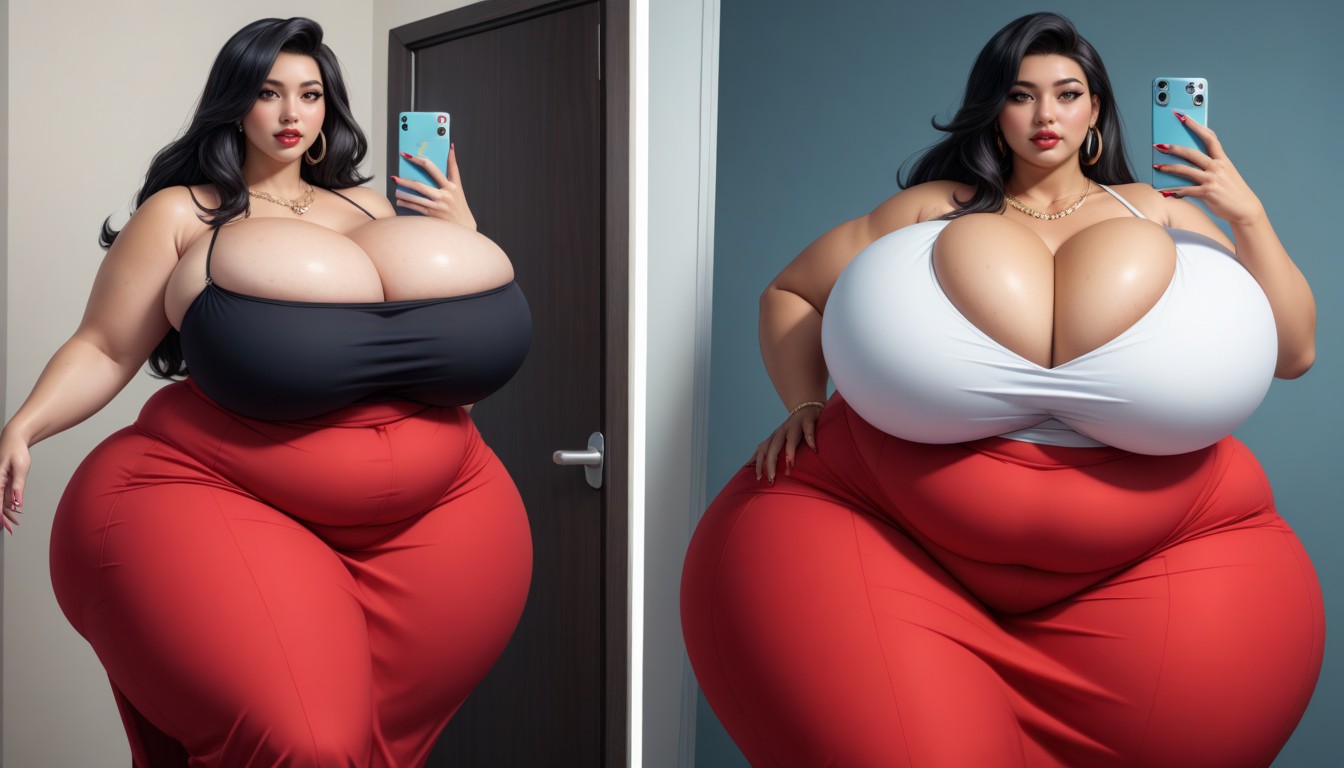 Cleavage, Extremely Large Ass, The Most Perfect Face BBW AI Porn