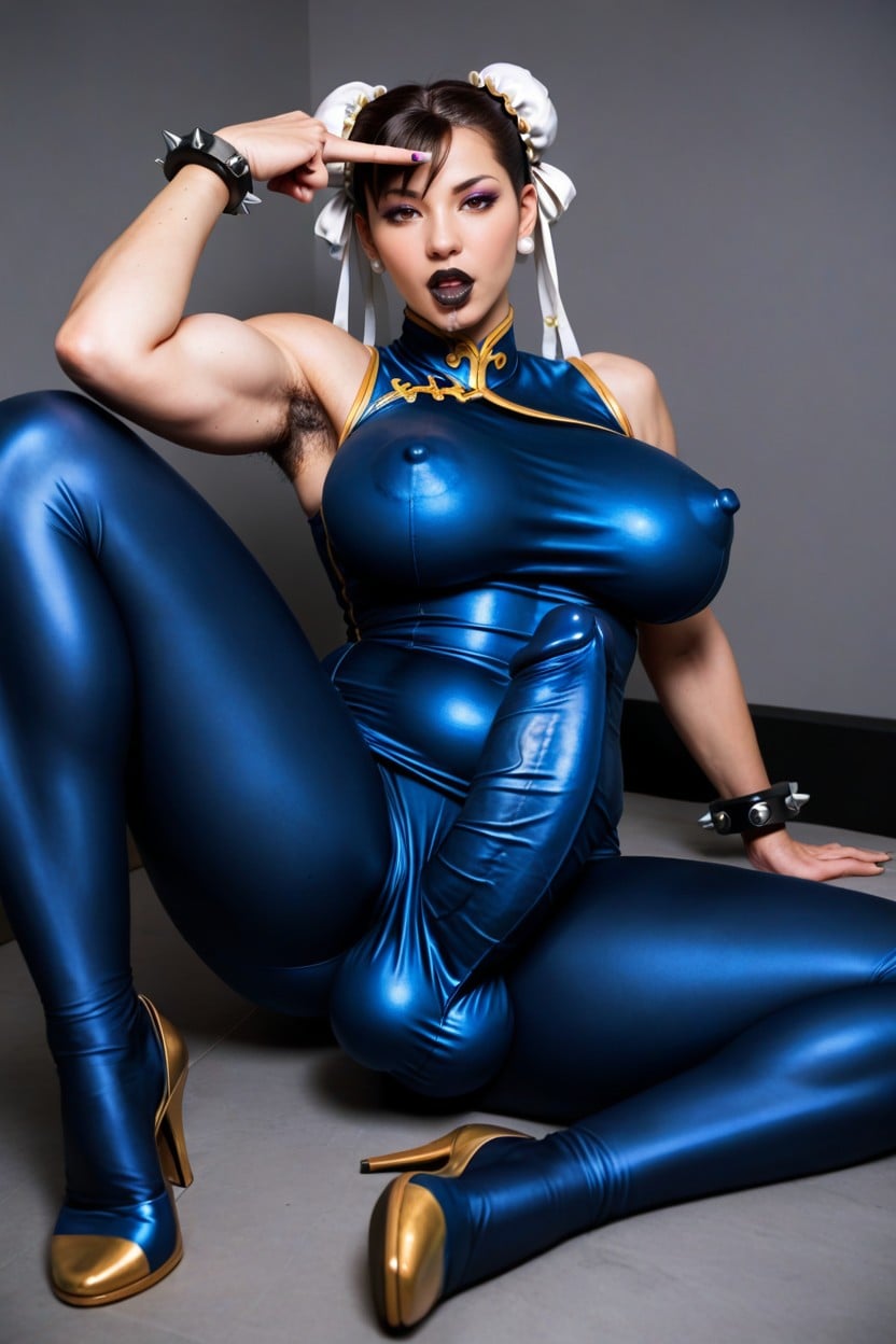 Purple Eyeshadow, Black Hair, Cosplay Shemale AI Porn