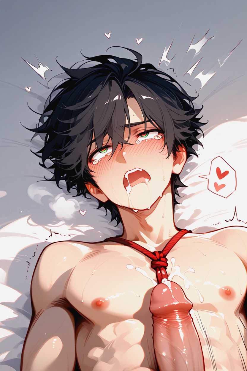 Black Hair, Precum Drooling, 18+ AI Gay Porn