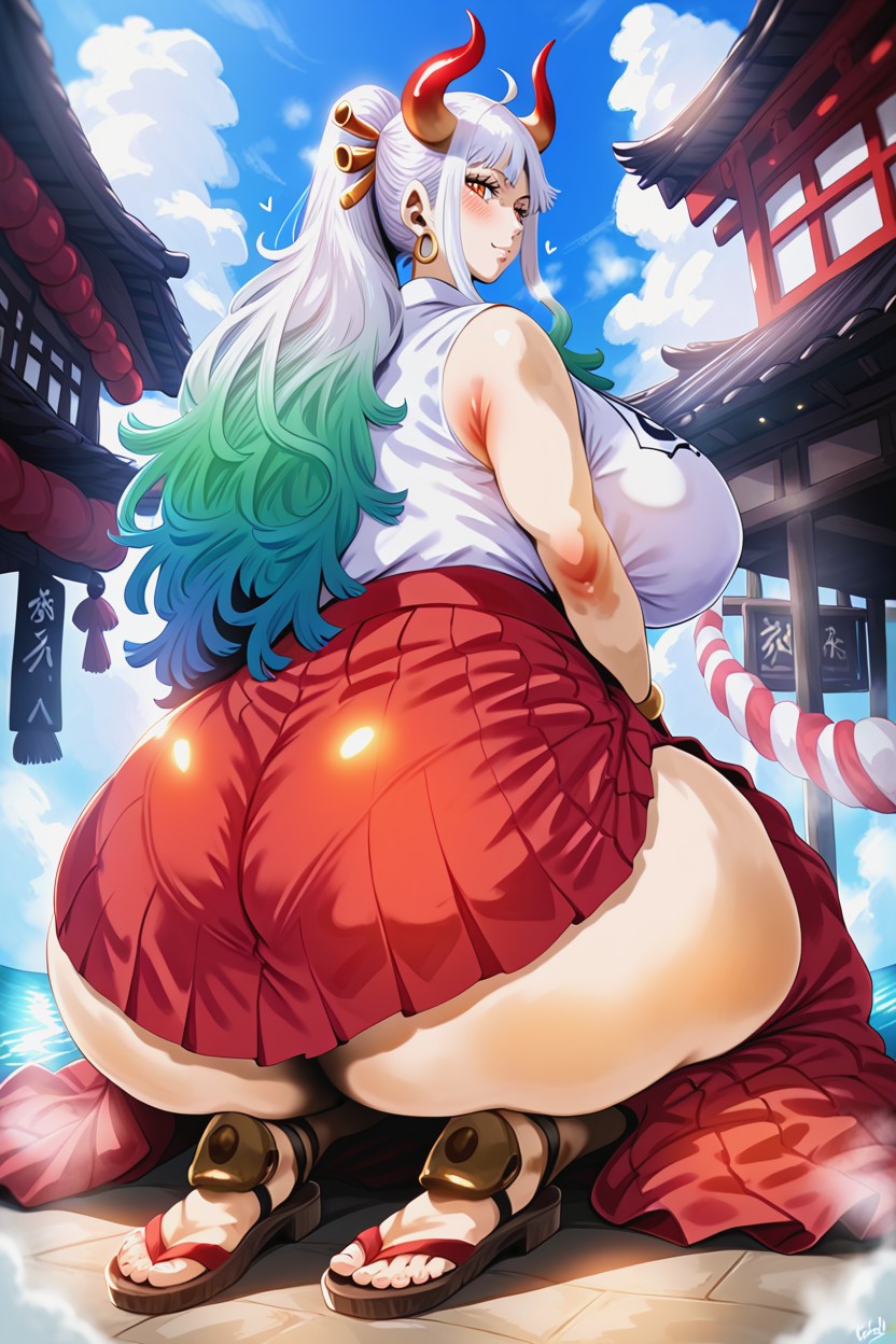 Pleated Skirt, Extra Fat Ass, Fat Ass AI Porn