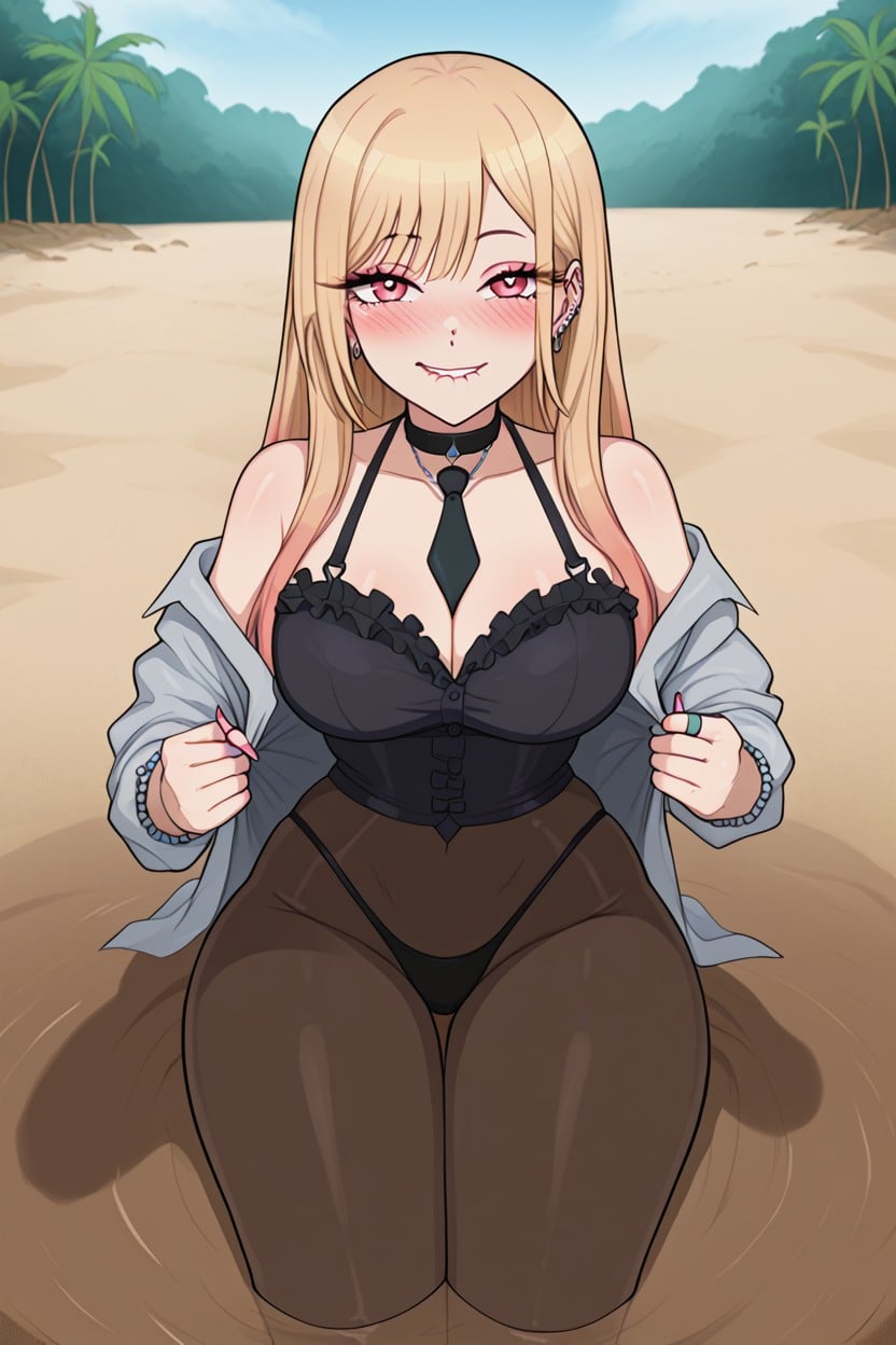 Legs Submerged In Mud, Mirando Al Espectador, Tie Hentai IA