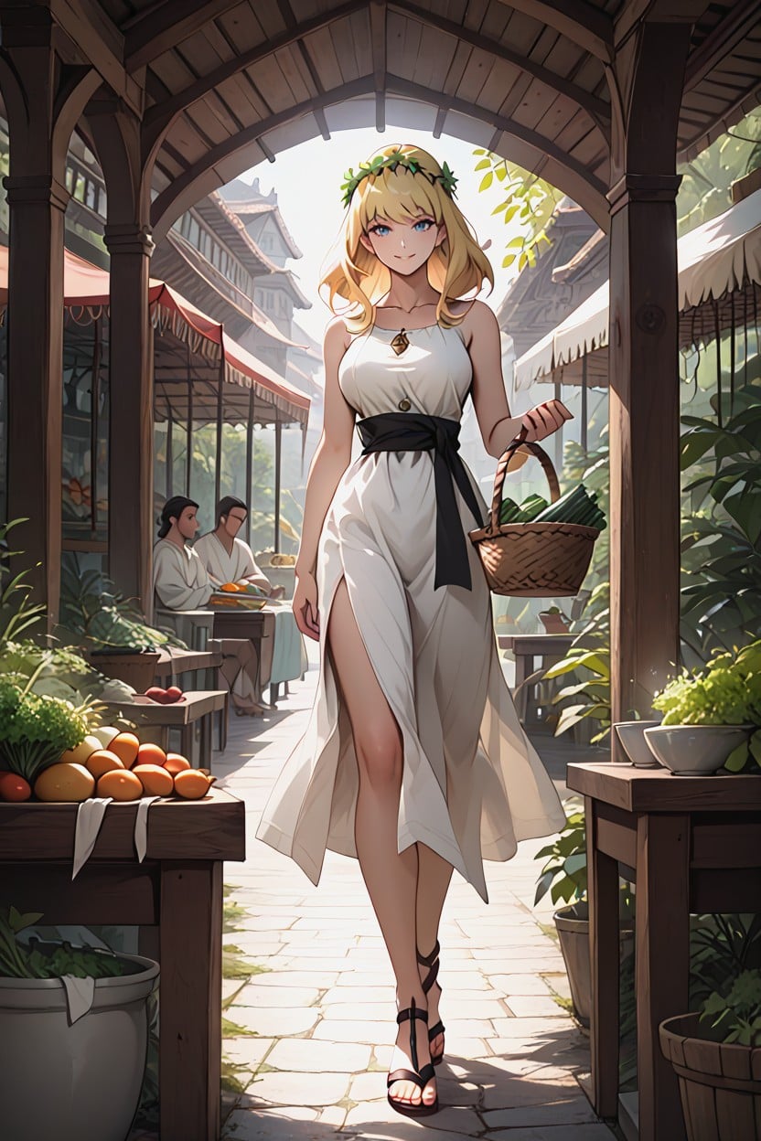 Hard Lighting, Italiana, Sleeveless Collarless Roman Tunic With Cloth Sash Hentai IA