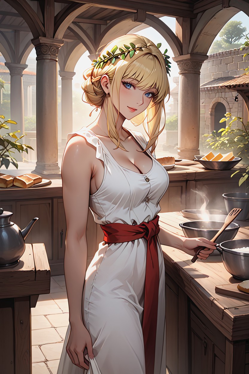 Sexy Lady, Wooden Tables, No Necklace Hentai AI Porn