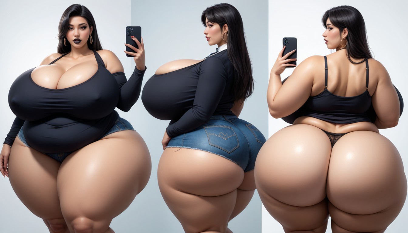 Selfie, The Most Perfect Gargantuan Massively Fat Breasts Expansion, 18+ BBW AI Porn