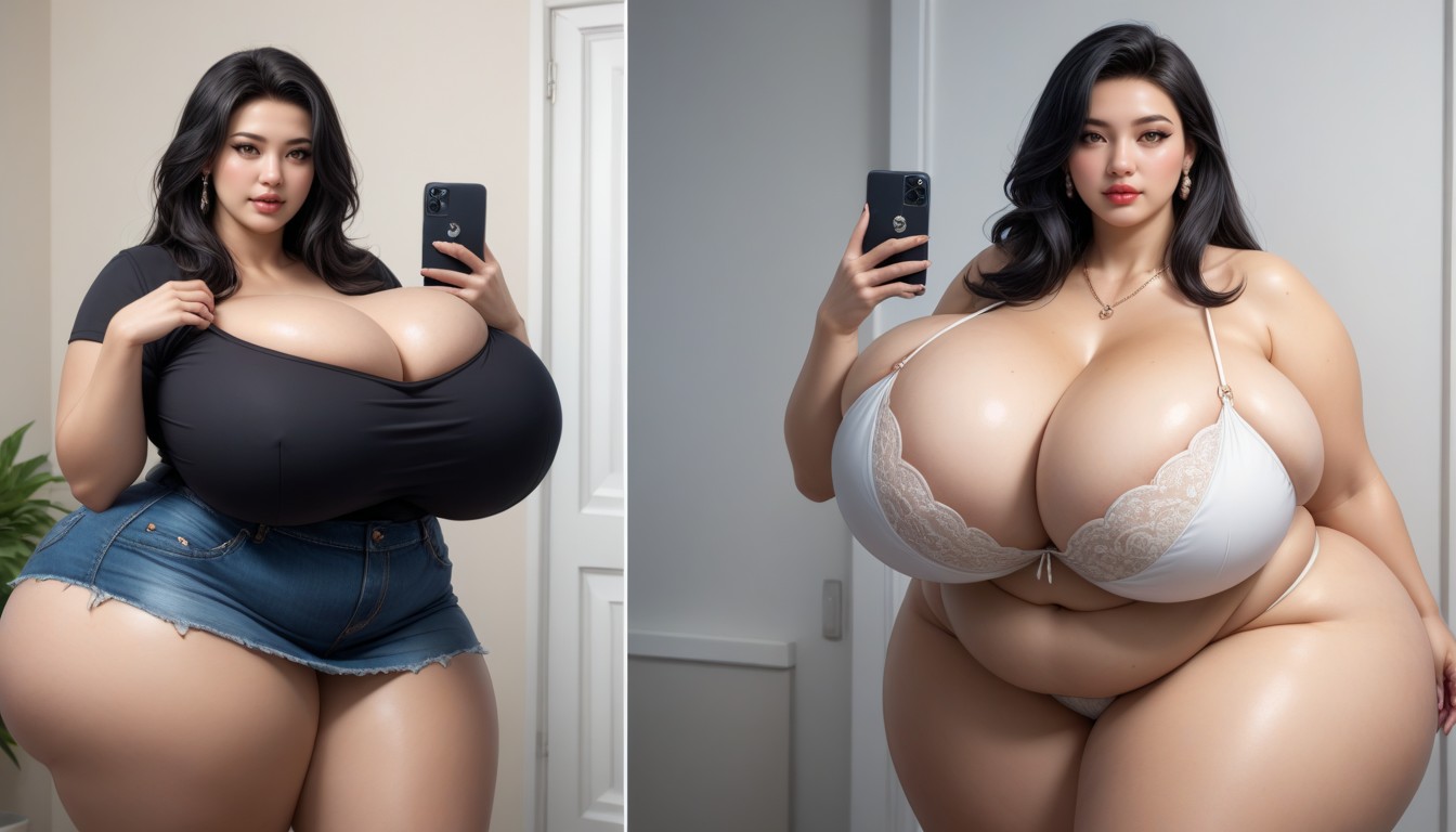 Most Hyper Ultra Mega Busty Woman Ever To Be Seen, The Most Perfect Face, Multiple Views BBW AI Porn
