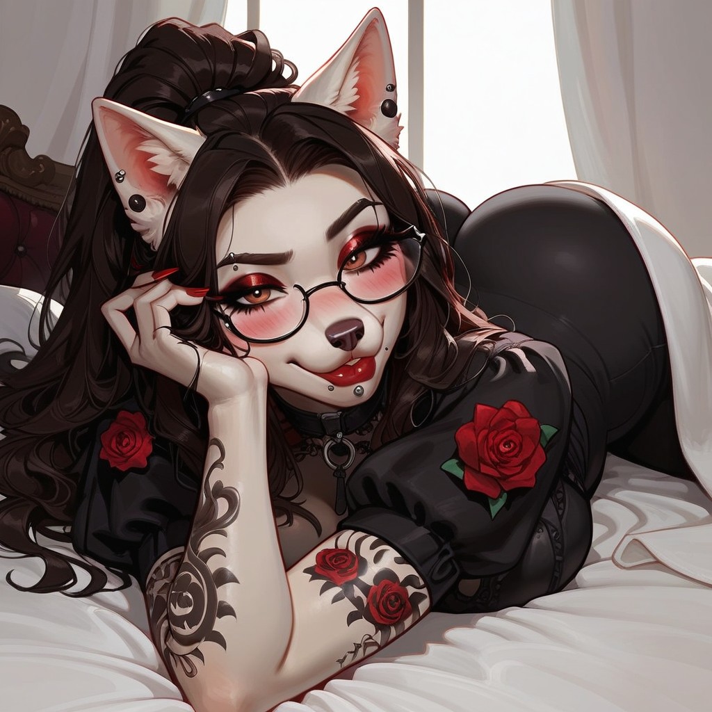 Cama, Red Finger Nails, Medium Breasts Furry IA