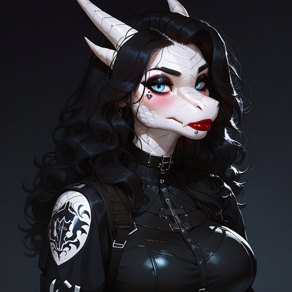 18+, Female Dragon, Lip Piercing Furry AI Porn