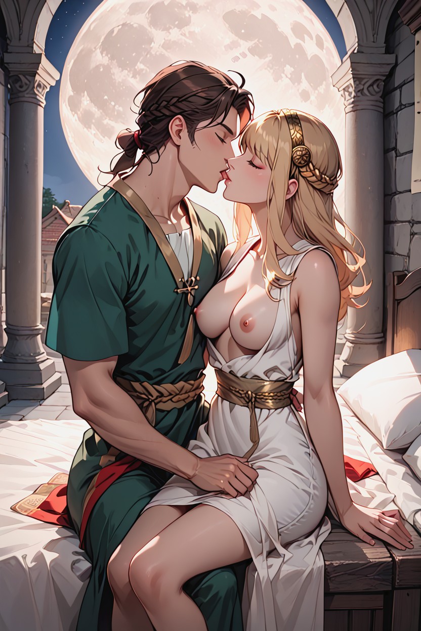 Stone Wall, Medium Ass, Seamless Draped Tunic Hentai AI Porn