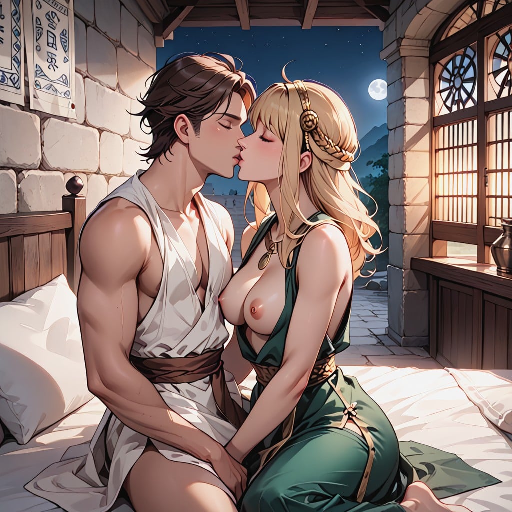 Long Blonde Hair, Groping, Her Eyes Are Closed Hentai AI Porn