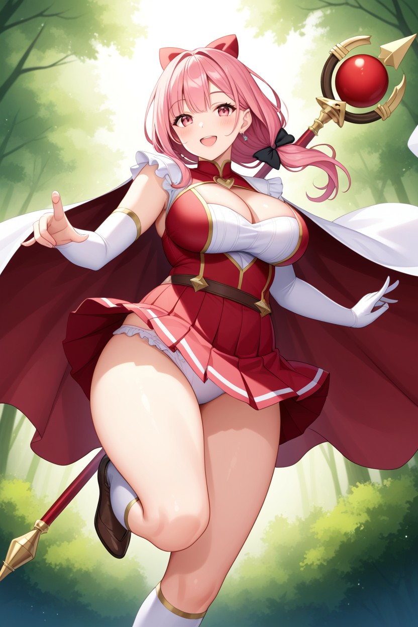 Playful Pose, Front View, Low Rise Skirt Hentai AI Porn