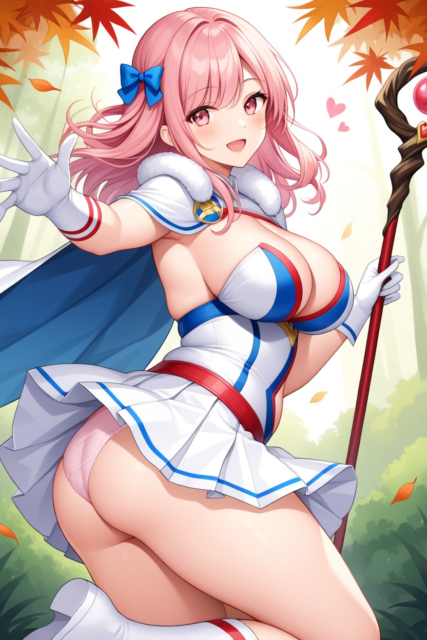Cosplay, Pink Eyes, Side View Hentai AI Porn