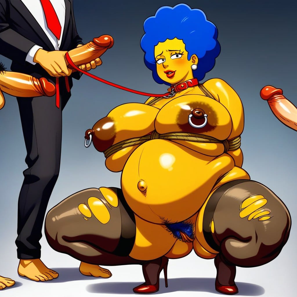 30+, Marge Simpson From The Simpsons, Collar (restraints) Hentai AI Porn