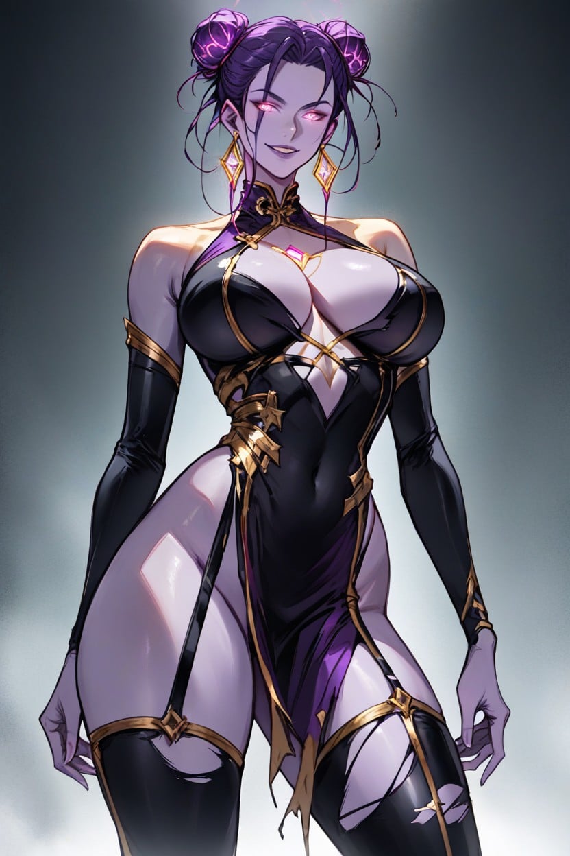 Large Breast, High Contrast, High Qipao Collar With Golden Clasp Hentai AI Porn