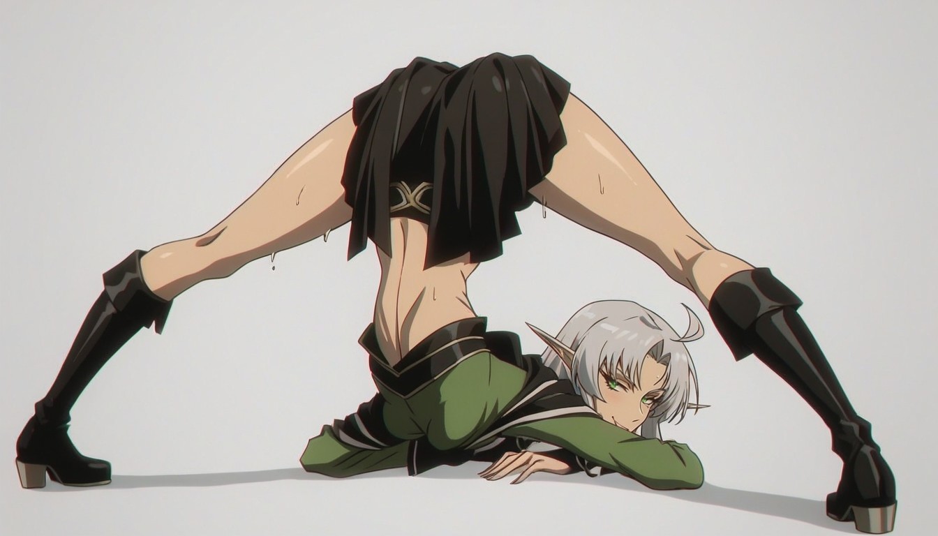 Behind, White Background, Looking Back At Viewer Hentai AI Porn