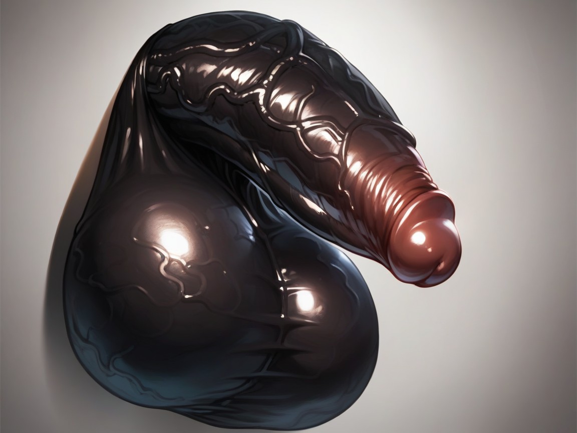 Ultradetailed Render, Oiled Skin, Extreme Girthy Yard Hyperthick Longest Dark Black Penis AI Porn