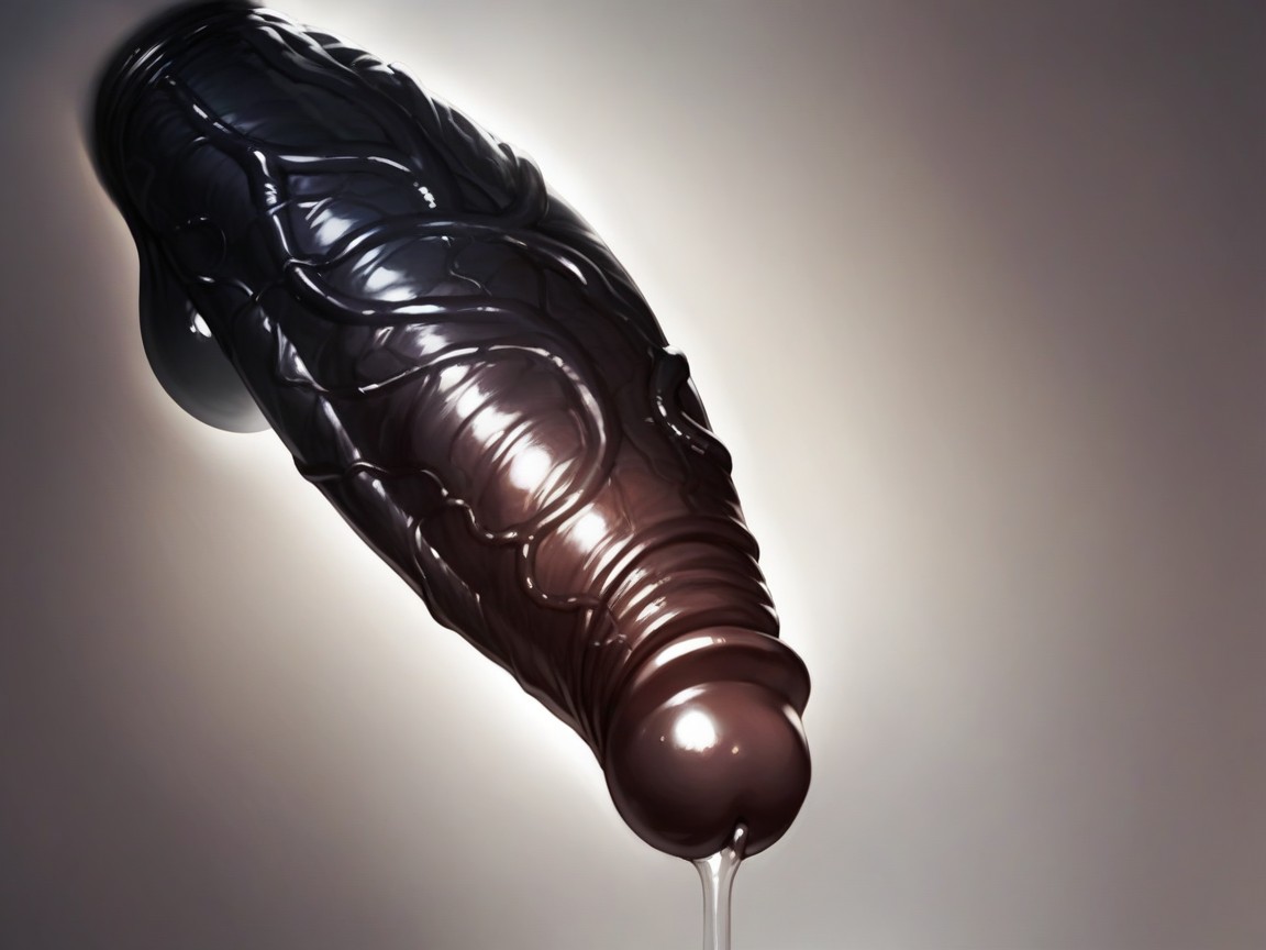 Extreme Veiny Giant Penis, Side View Closeup, Oiled Skin AI Porn
