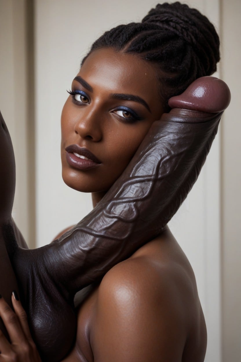 Erect, Extreme Veiny Giant Penis, Oiled Skin AI Porn