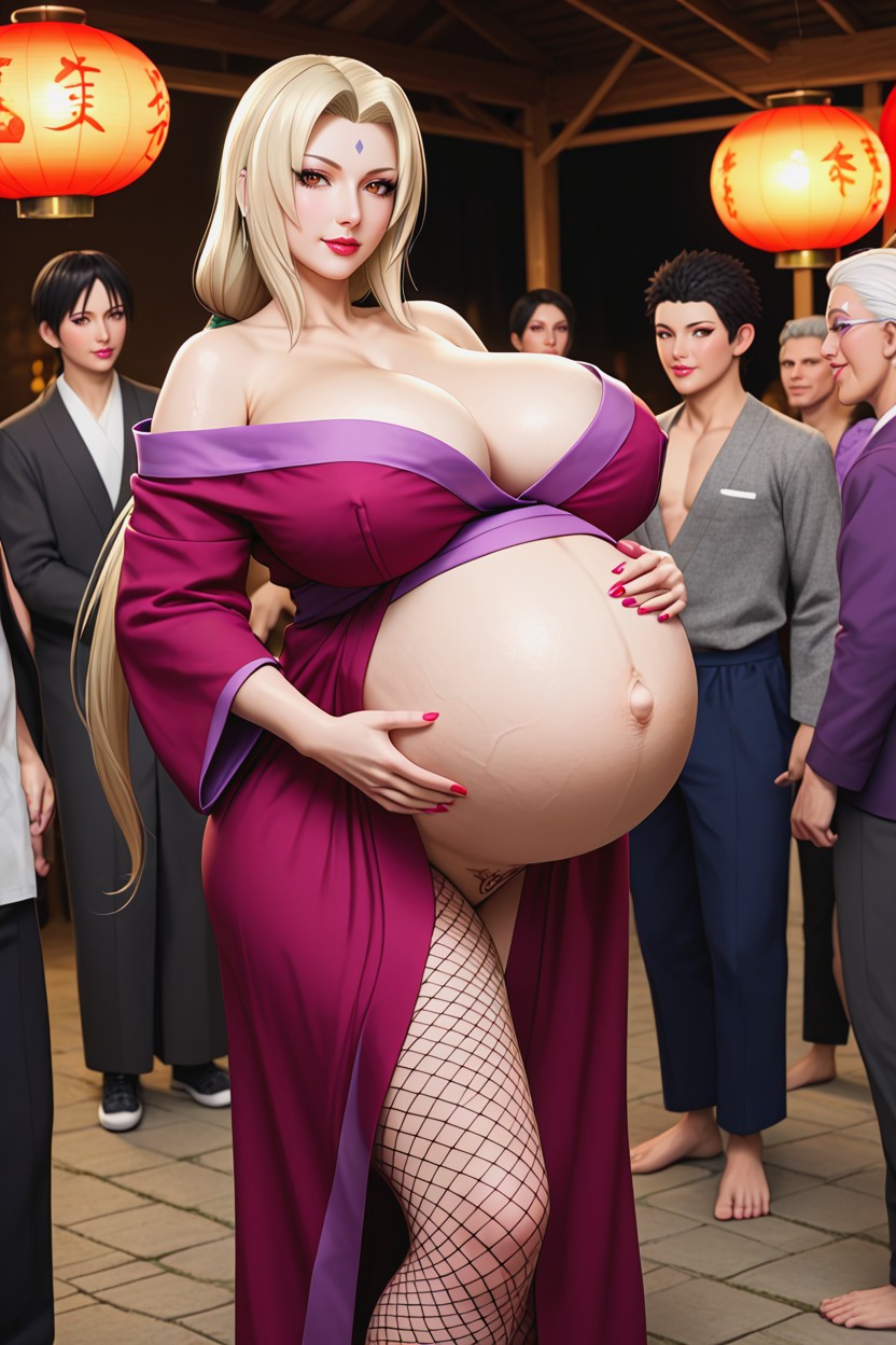 Extremely Heavily Pregnant, Holding Belly, Model Pose Hentai AI Porn
