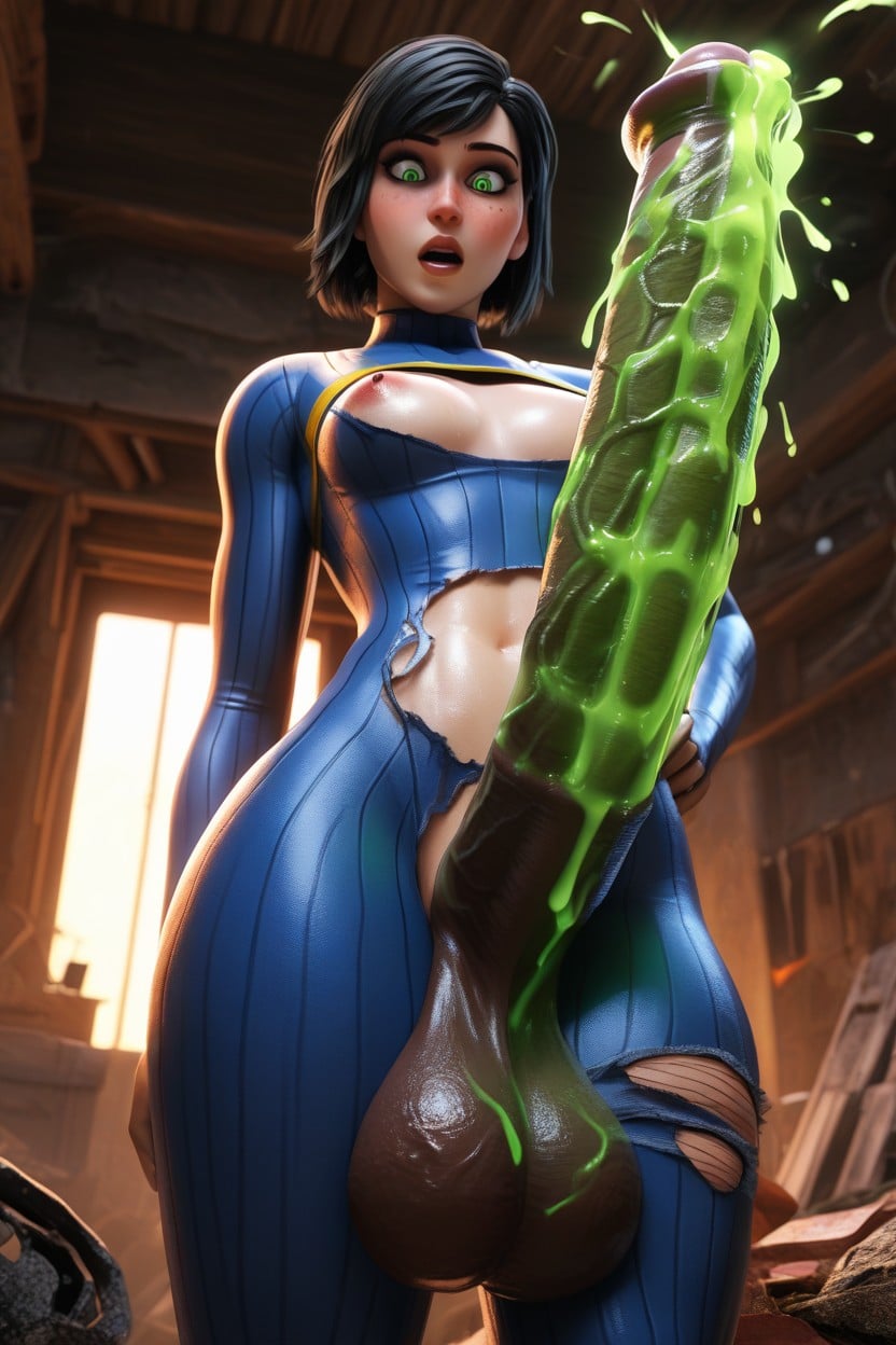 Skinny, Vault Woman, Cosplay Shemale AI Porn
