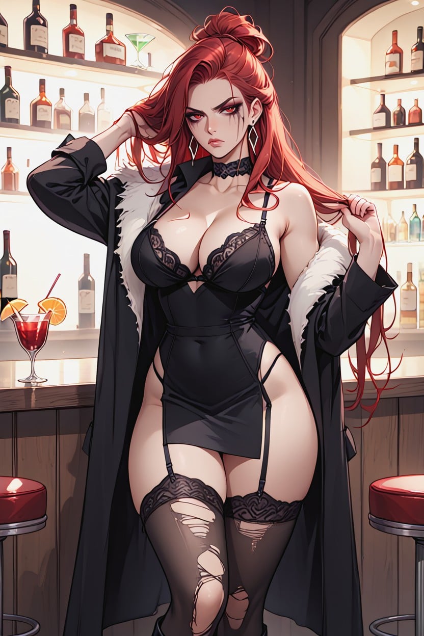 Skirt, Cleavage, Boots AI Porn