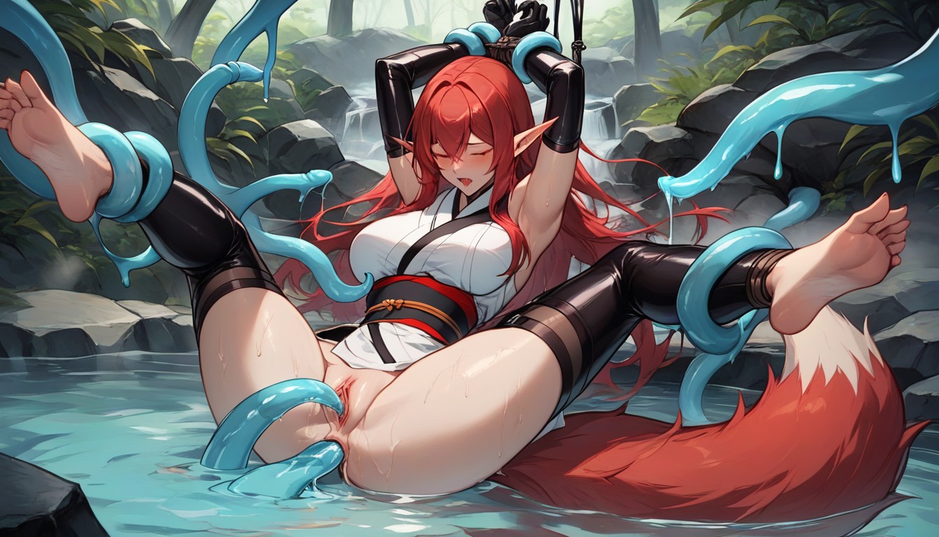 Elf, Gelatinous Clothes, Fingering Pussy With A Goo And Gelatinous's Hand AI Porn