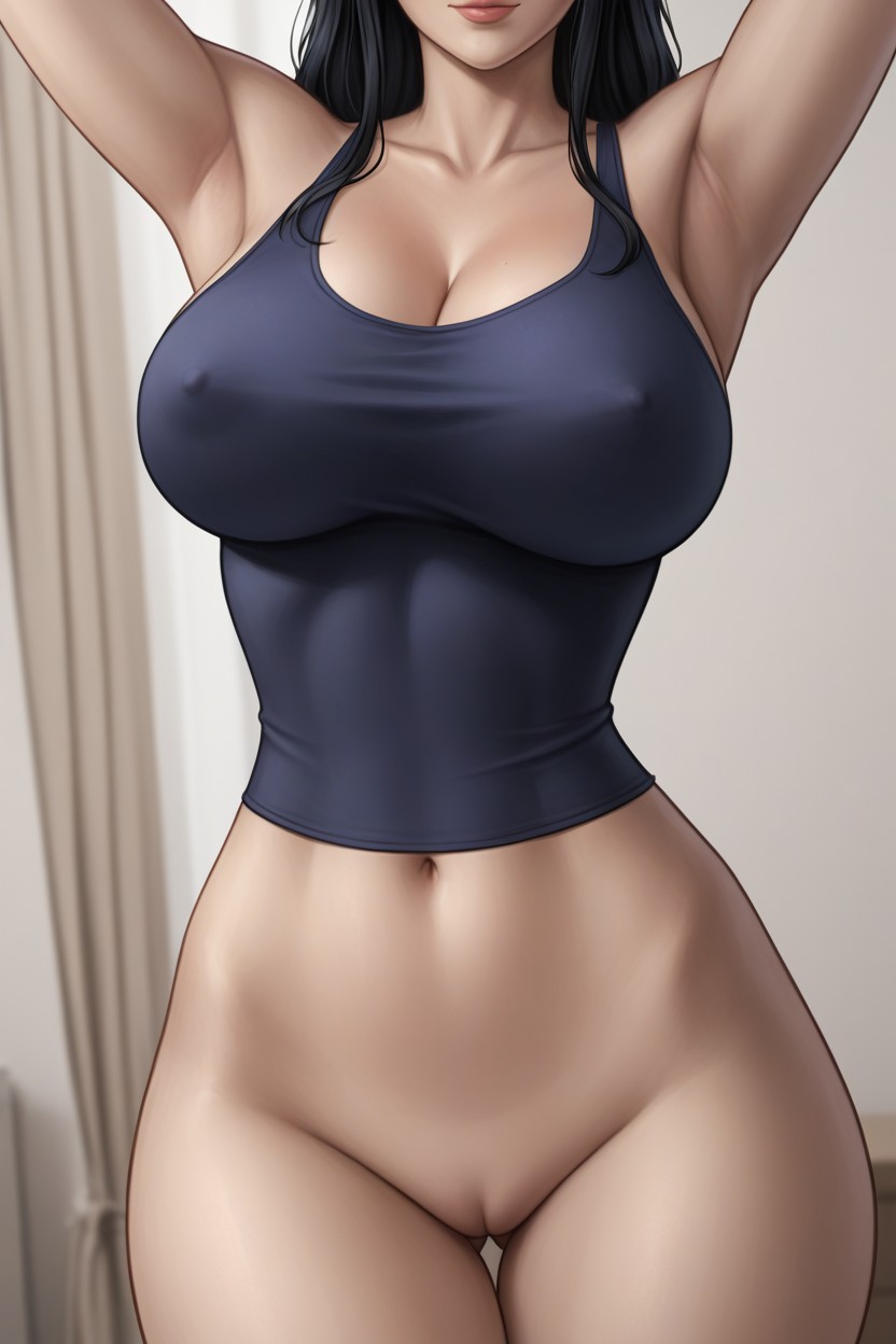 Bedroom, Navel Exposed, Snatched Waist Hentai AI Porn