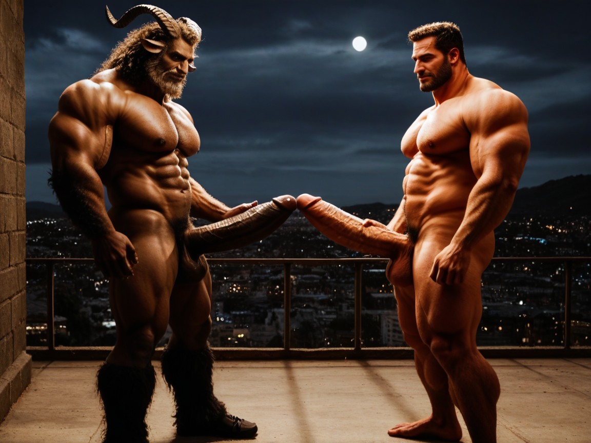 Defined Jawline, Night, Hyper Demon Cock Porno gay IA