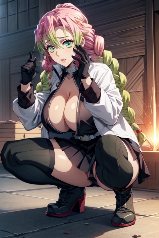 25+, Mitsuri Kanroji (demon Slayer), Full Body Focus Hentai AI Porn