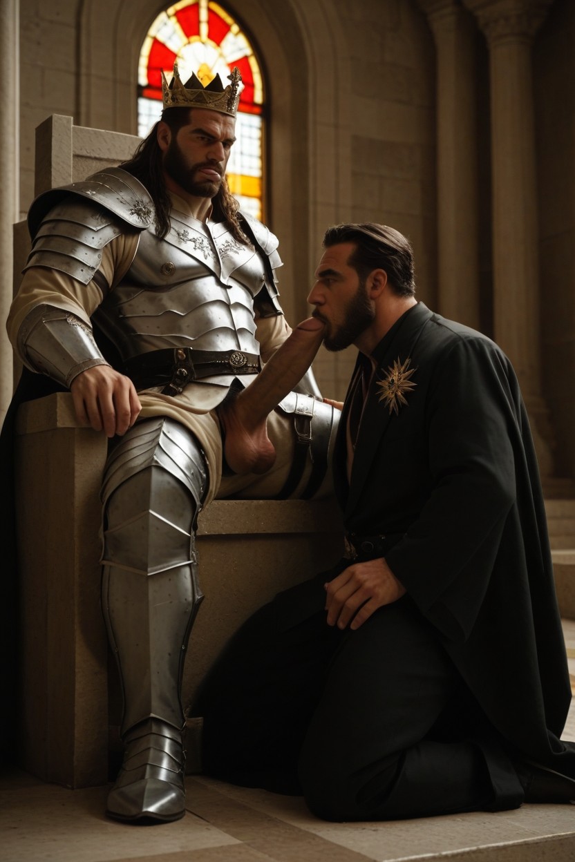 Full Body, Warrior Has Large Penis, Warrior Has Beard AI Gay Porn