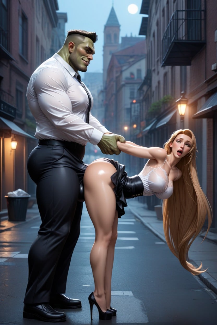 Slutty Office Clothes, Lean Body, Legs Dangling In The Air Hentai IA