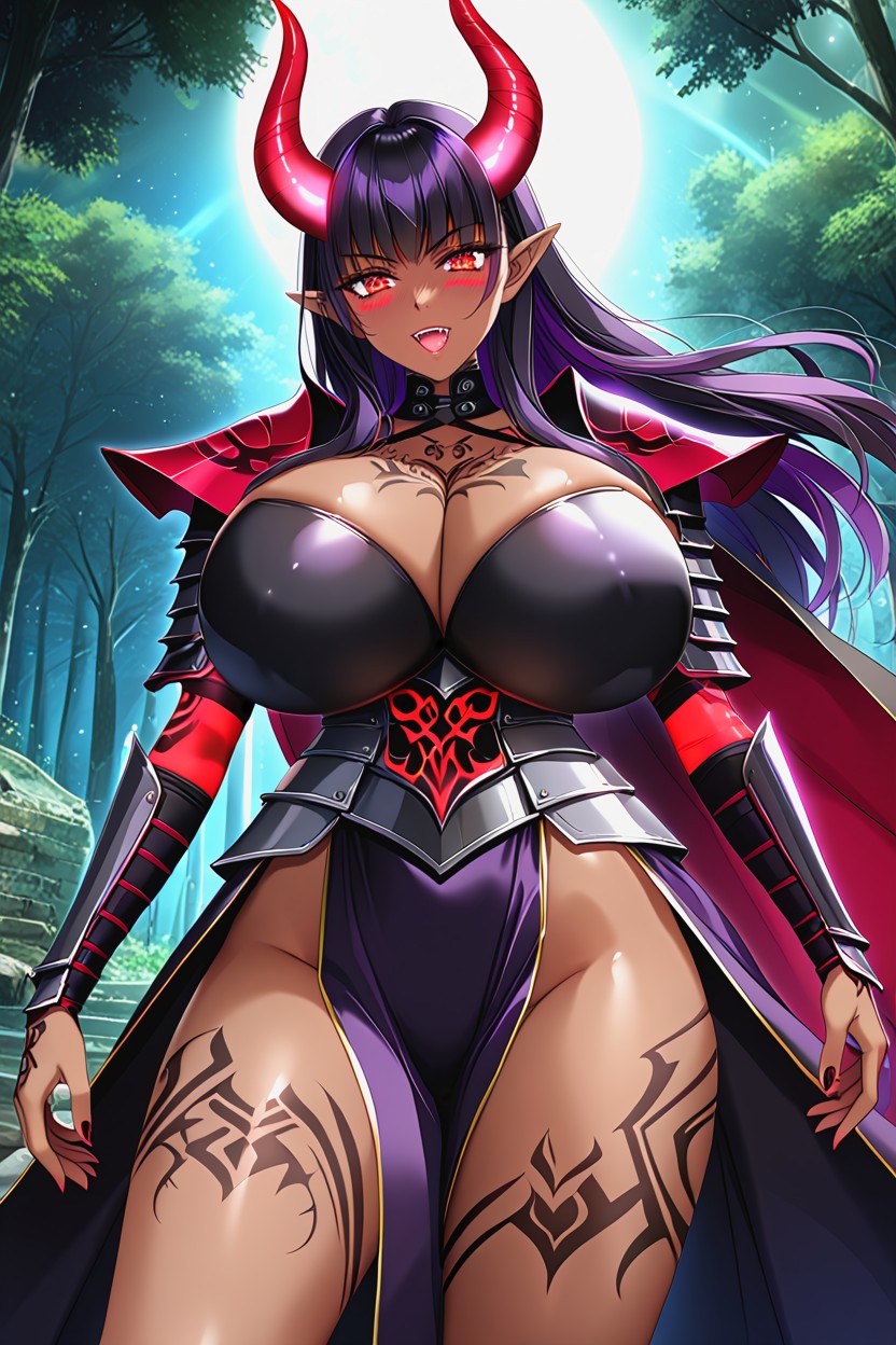 Chest Armor, Glowing Red Sith Tattoos On Legs, Armor Hentai AI Porn