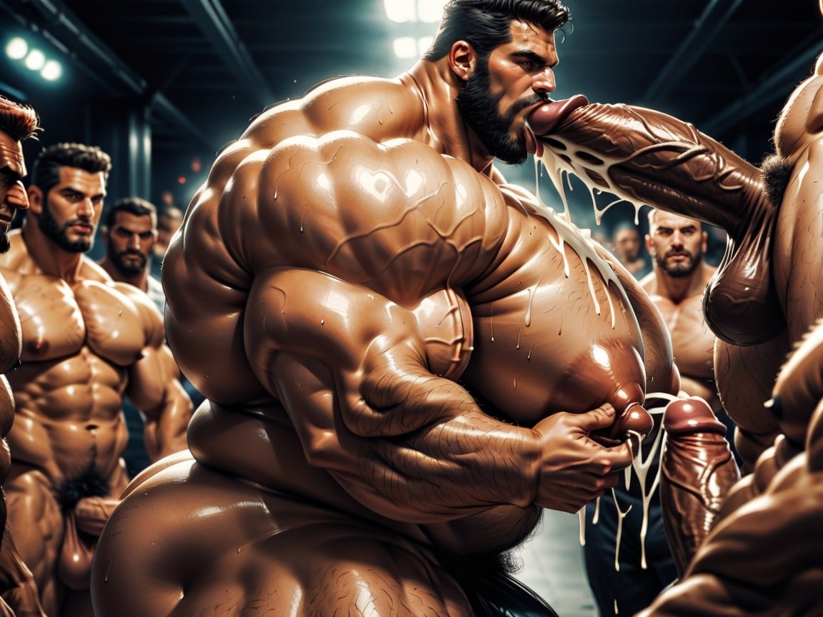 Sweaty, Bearded, All Hyper Breasts Porno gay IA