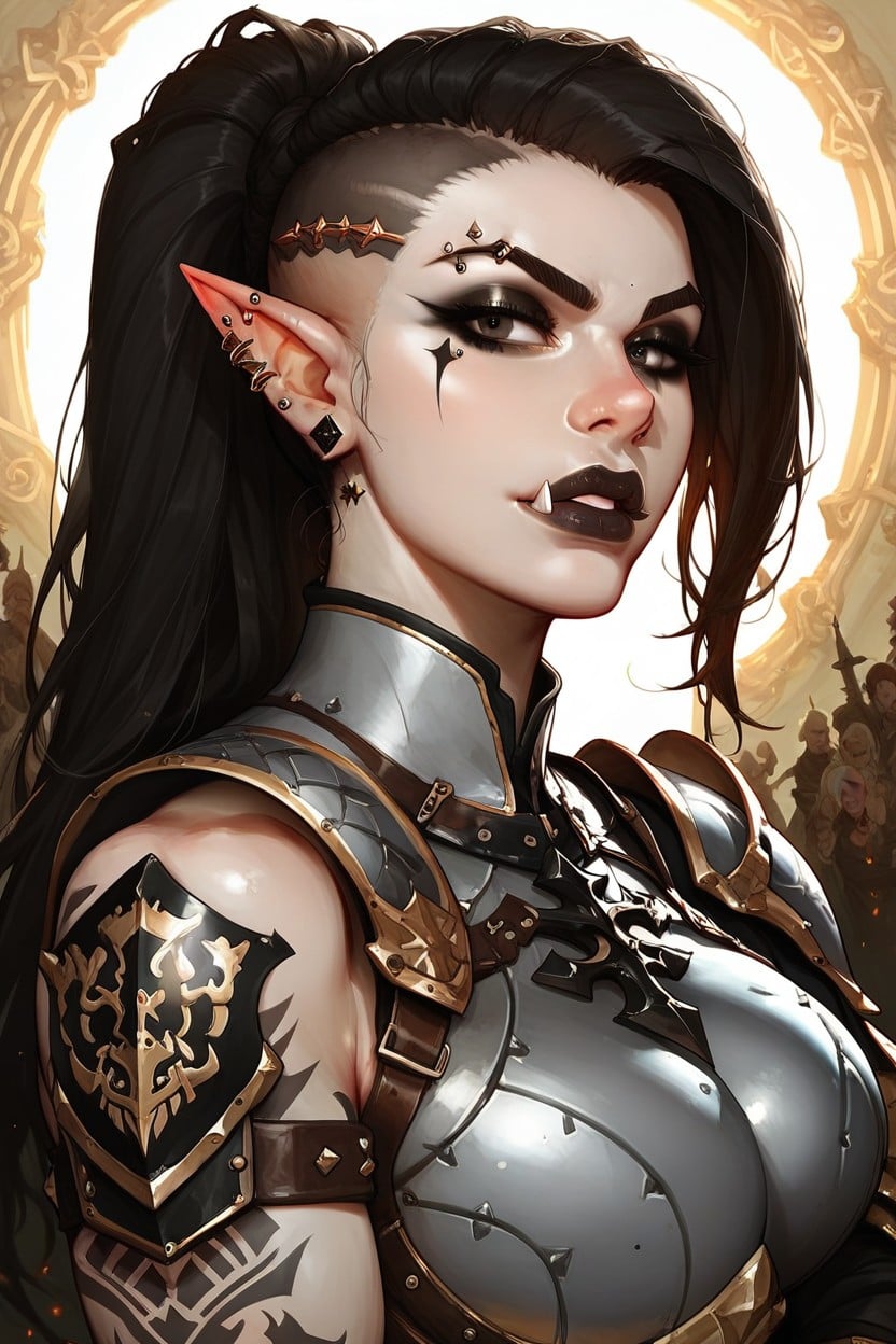 Dark Makeup, Black Eyes, Ponytail Hentai AI Porn