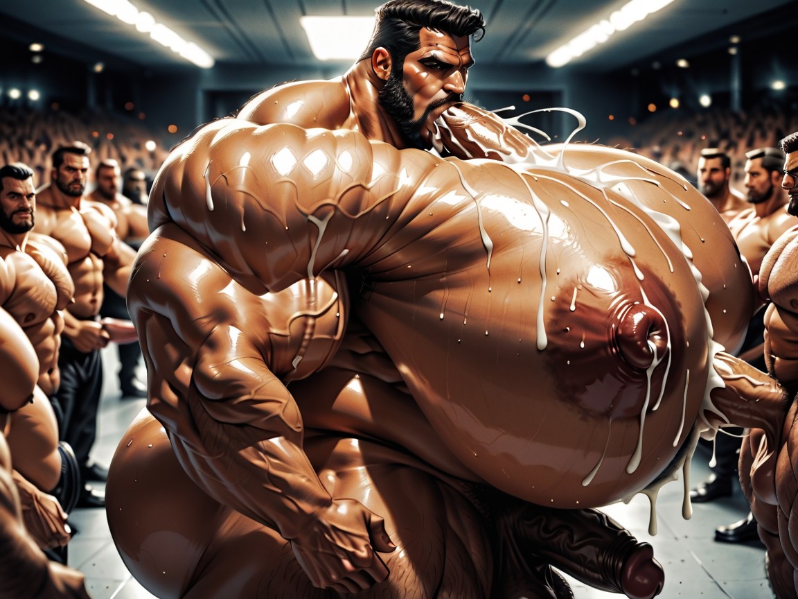 Beaucoup De Gens Autour, All Hyper Boobs, Mouth Agape Porno IA Gay