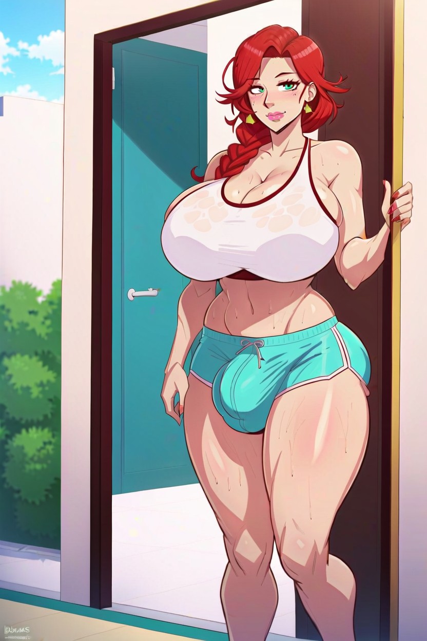 Perfect Anatomic Body, Toned Abs, Looking At Viewer Shemale AI Porn