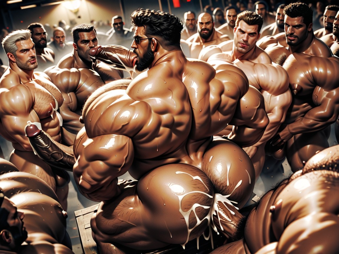 Hairy Thick Hyper Muscled Body, Rough Hyper Huge Impossibly Long Cocks Fucking Them Everywhere, 18+ Porno IA Gay