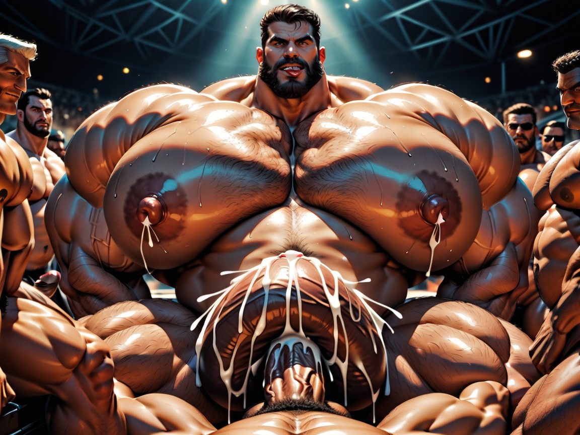 Detailed Massive Muscles, Hyper Breasts, Beaucoup De Gens Autour Porno IA Gay