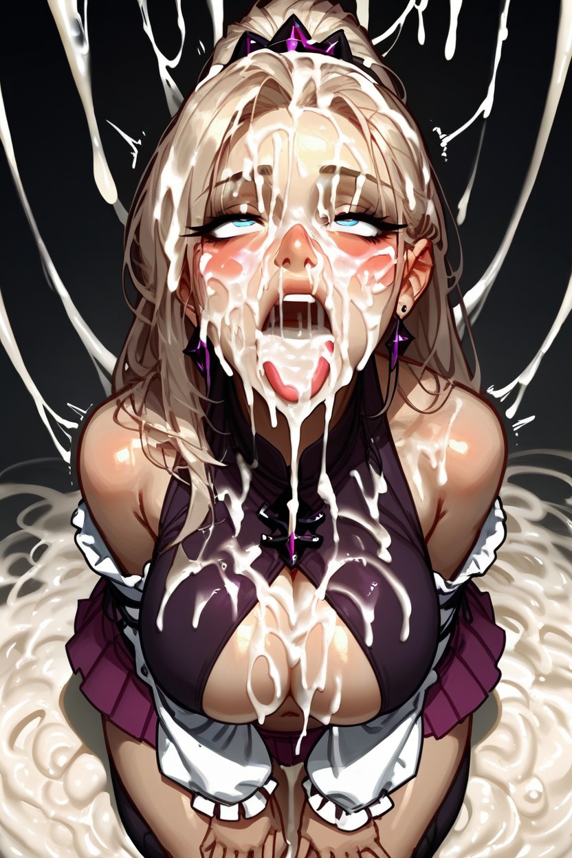 Mouth Fill Excessive Cum, Spilling Cum, Extreme Cum On Face Hentai AI Porn