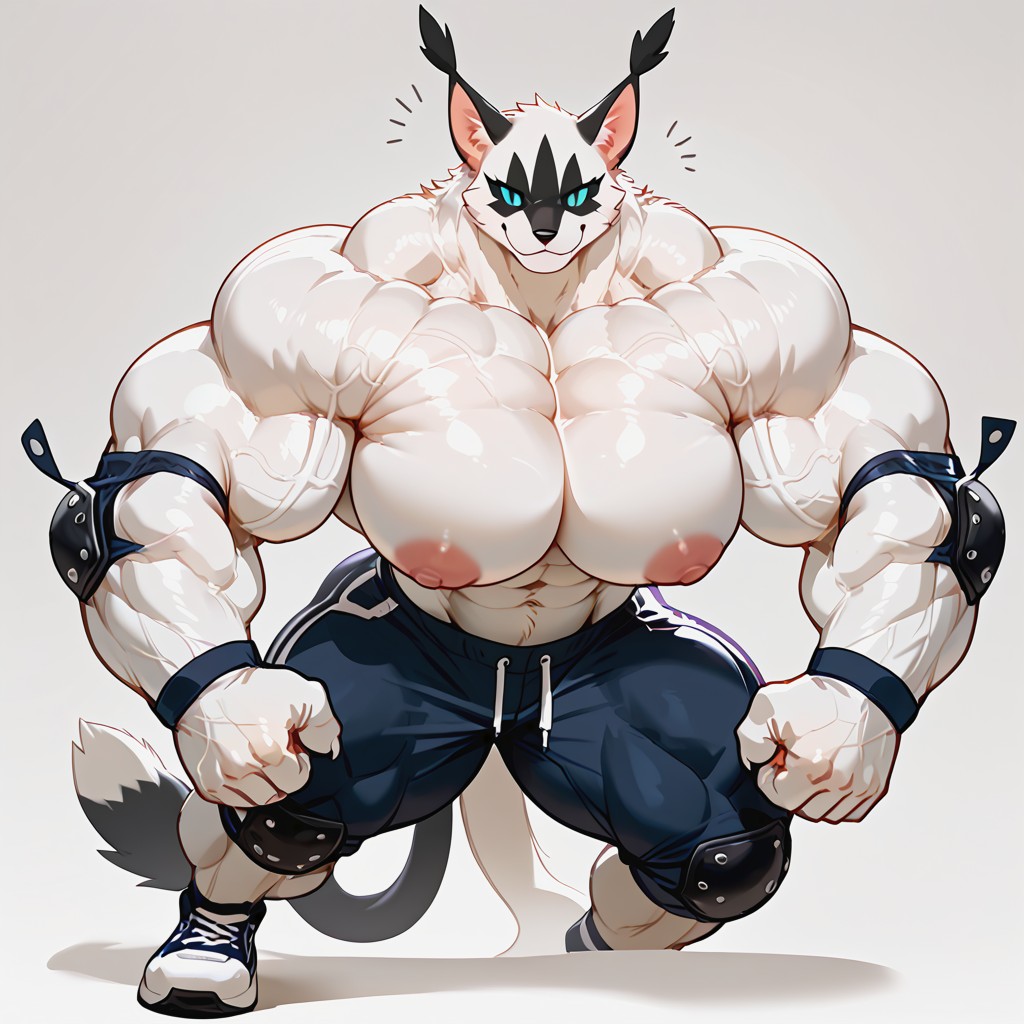 Beefy, Undressing, Hyper Bodybuilder Furry AI Porn