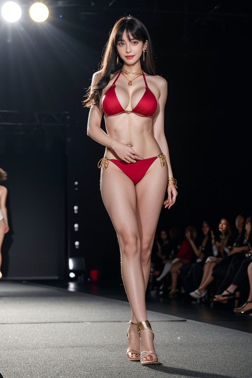 Shaved Pussy, Earrings, Long Limbs AI Porn