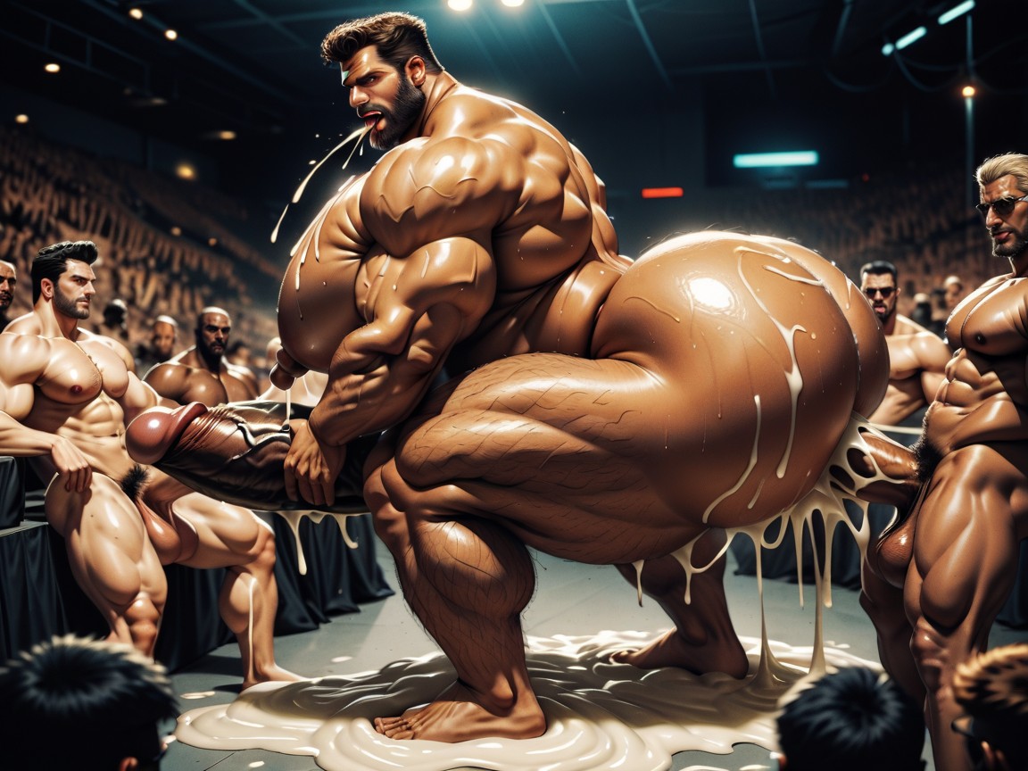 Bearded, Extreme Hyper Boobs, Tongue Out Porno IA Gay