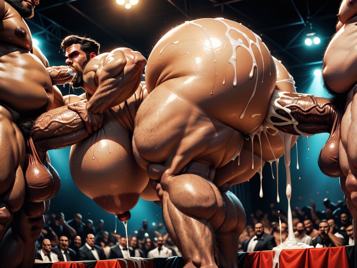 De Haut En Bas, Many Huge Cocks In Mouth And Hyper Massive Ass, Big Pecs Porno IA Gay