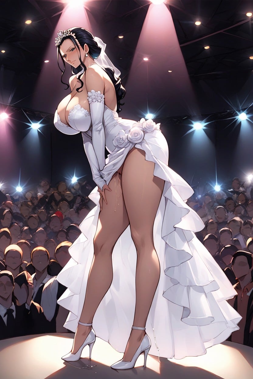 High Heels, Wedding Dress, Embarrassed Hentai AI Porn
